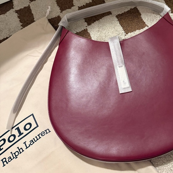 Ralph Lauren Burgundy Leather Large ID Bag - Picture 6 of 6